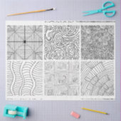 Hand getrokken Zwart Wit Patronen voor Kunst & Amb Tissuepapier (Craft)