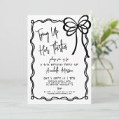 Hand getrokken zwart witte boog 40e verjaardag kaart (Staand voorkant)