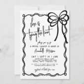 Hand getrokken zwart witte boog Vrijgezellenfeest Kaart (Voorkant)