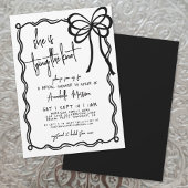 Hand getrokken zwart witte boog Vrijgezellenfeest Kaart