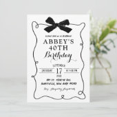 Hand getrokken zwarte boog geïllustreerd volwassen kaart (Staand voorkant)