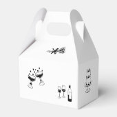 Hand getrokken zwarte illustraties Doodles bruilof Bedankdoosjes (Achterkant)