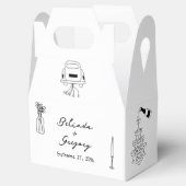 Hand getrokken zwarte illustraties Doodles bruilof Bedankdoosjes (Geopend)