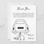 Hand getrokken zwarte illustraties Doodles bruilof Bedankkaart (Voorkant)