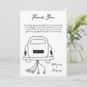 Hand getrokken zwarte illustraties Doodles bruilof Bedankkaart (Staand voorkant)