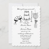 Hand getrokken zwarte illustraties Doodles bruilof Kaart (Voorkant)