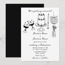Hand getrokken zwarte illustraties Doodles bruilof