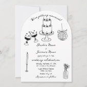 Hand getrokken zwarte illustraties Doodles bruilof Kaart (Voorkant)