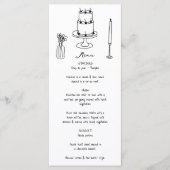 Hand getrokken zwarte illustraties Doodles bruilof Menu (Voorkant)