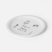 Hand getrokken zwarte illustraties Doodles bruilof Papieren Bordje (Gekanteld)