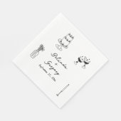 Hand getrokken zwarte illustraties Doodles bruilof Servet (Hoek)