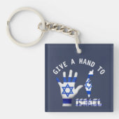 Hand geven aan Israël Patriottisch Acryl Sleutelhanger (voorkant)