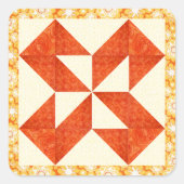 Hand gewatteerde look vierkante sticker (Voorkant)