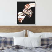 Hand gieten koffie digitale kunst schilderij canvas afdruk (Insitu (Slaapkamer))