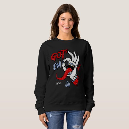 Hand Got' Em Red 6s Matching Trui (Voorkant volledig)