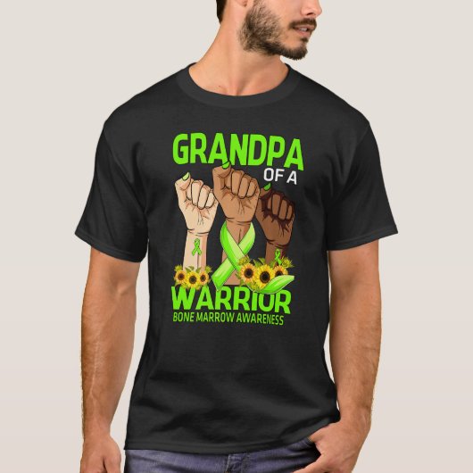 Hand Grandpa of a Warrior Bone Marrow Awareness Su T-shirt (Voorkant)