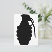 Hand Grenade Outline Silhouette Briefkaart (Staand voorkant)