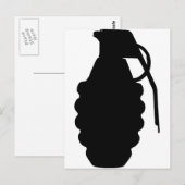 Hand Grenade Outline Silhouette Briefkaart (Voorkant / Achterkant)