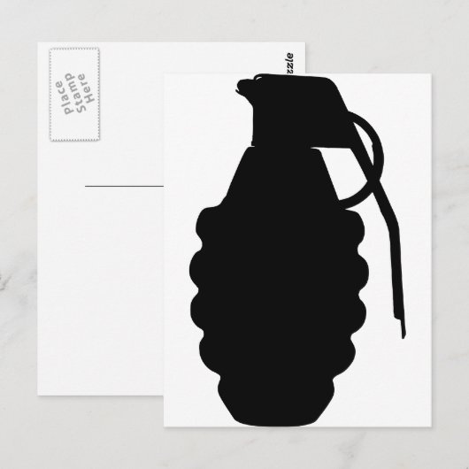 Hand Grenade Outline Silhouette Briefkaart (Voorkant / Achterkant)