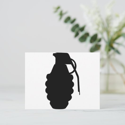 Hand Grenade Outline Silhouette Briefkaart (Staand voorkant)