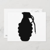 Hand Grenade Outline Silhouette Briefkaart (Voorkant / Achterkant)