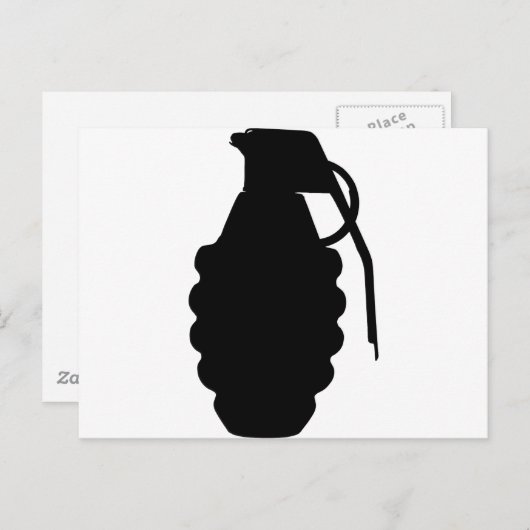 Hand Grenade Outline Silhouette Briefkaart (Voorkant / Achterkant)