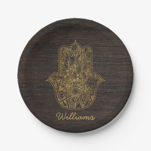 Hand HAMSA van het ontwerp van de het Papieren Bordje