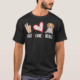 Hand Hart Klauwen Gelukkige Vredesdag Liefde Beagl T-shirt