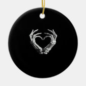 Hand Hart Skelet Bone Spooky Meisjes Vrouwen Tiene Keramisch Ornament (Voorkant)