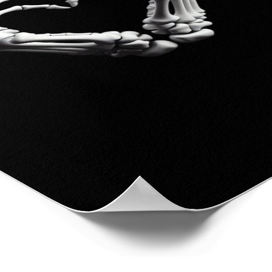 Hand Hart Skelet Bone Spooky Meisjes Vrouwen Tiene Poster (Hoek)