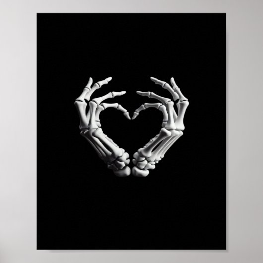 Hand Hart Skelet Bone Spooky Meisjes Vrouwen Tiene Poster (Voorkant)