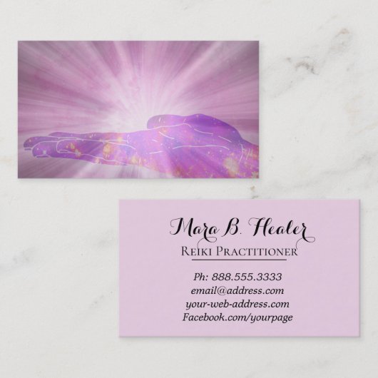 *~* Hand Healing Radiating Love and Light Energy Visitekaartje (Voorkant / Achterkant)