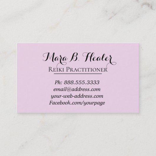 *~* Hand Healing Radiating Love and Light Energy Visitekaartje (Achterkant)