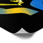 Hand Heart Oekraïnse vlag duve Oekraïne Poster (Hoek)