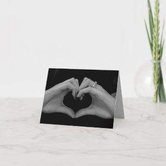 Hand Heart Wedding Card Kaart