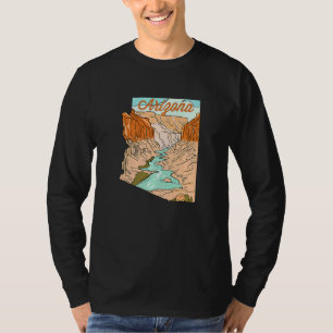 hand heeft de grote kanyon getrokken in de staat t-shirt
