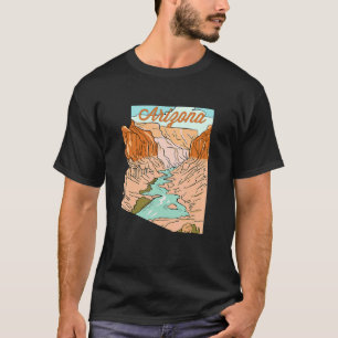 hand heeft de grote kanyon getrokken in de staat t-shirt