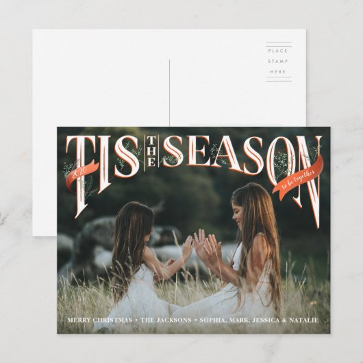  hand heeft dit de foto van het seizoen uitnodiging briefkaart (Voorkant / Achterkant)