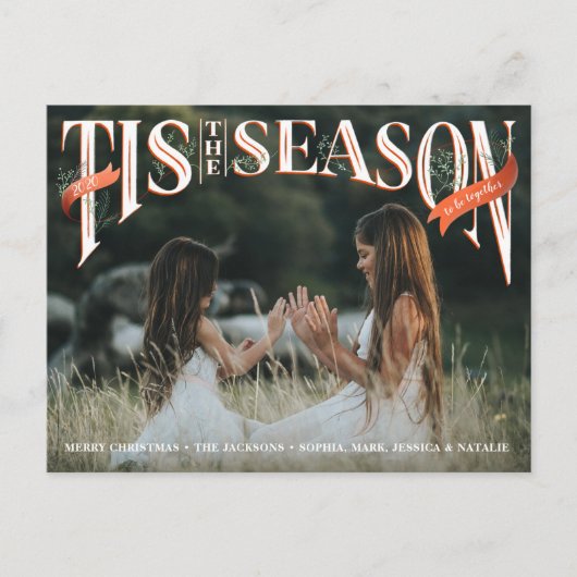  hand heeft dit de foto van het seizoen uitnodiging briefkaart (Voorkant)