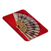  Hand Held Fan op een rode achtergrond Magneet (Rechterzijde)