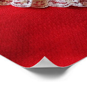  Hand Held Fan op een rode achtergrond Poster (Hoek)