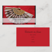 Hand Held Fan op een rode achtergrond Visitekaartje (Voorkant / Achterkant)