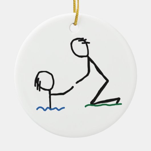Hand helpen keramisch ornament (Voorkant)