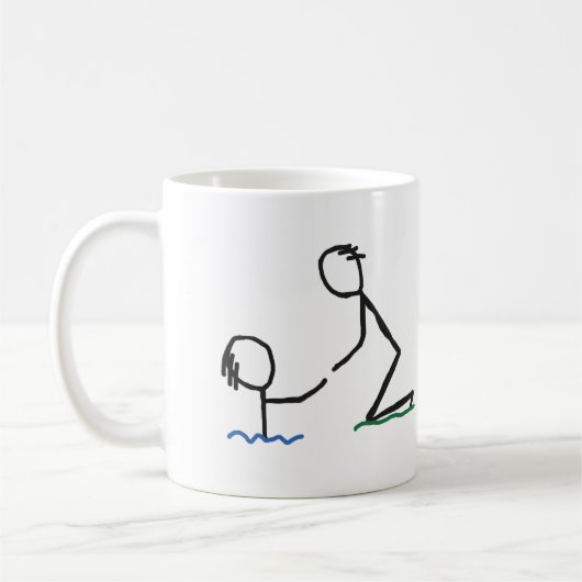 Hand helpen koffiemok (Links)