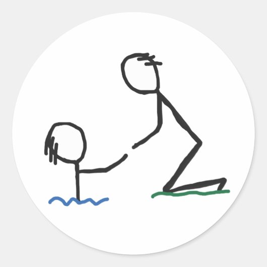 Hand helpen ronde sticker (Voorkant)