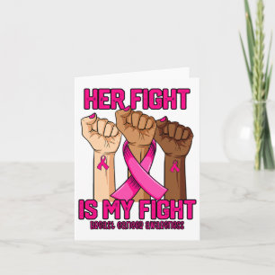 Hand Hight is My Fight Breast Cancer Awareness Kaart