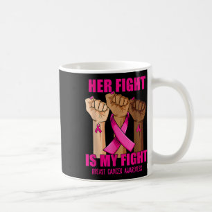 Hand Hight is My Fight Breast Cancer Awareness Koffiemok