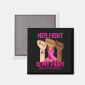 Hand Hight is My Fight Breast Cancer Awareness Magneet (Voorkant / Achterkant)