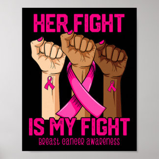 Hand Hight is My Fight Breast Cancer Awareness Poster