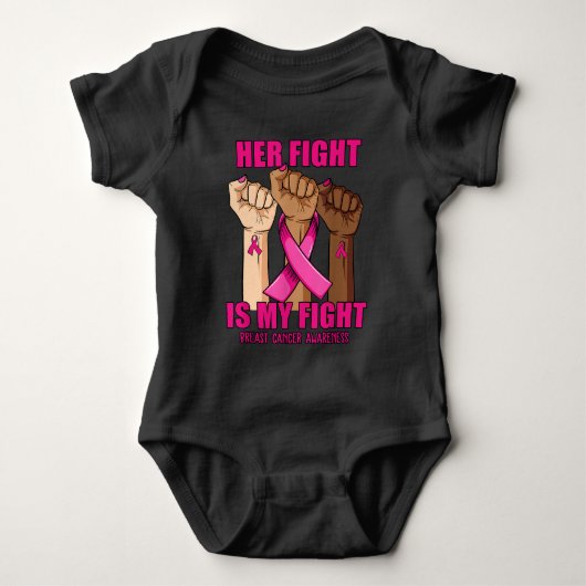Hand Hight is My Fight Breast Cancer Awareness Romper (Voorkant)